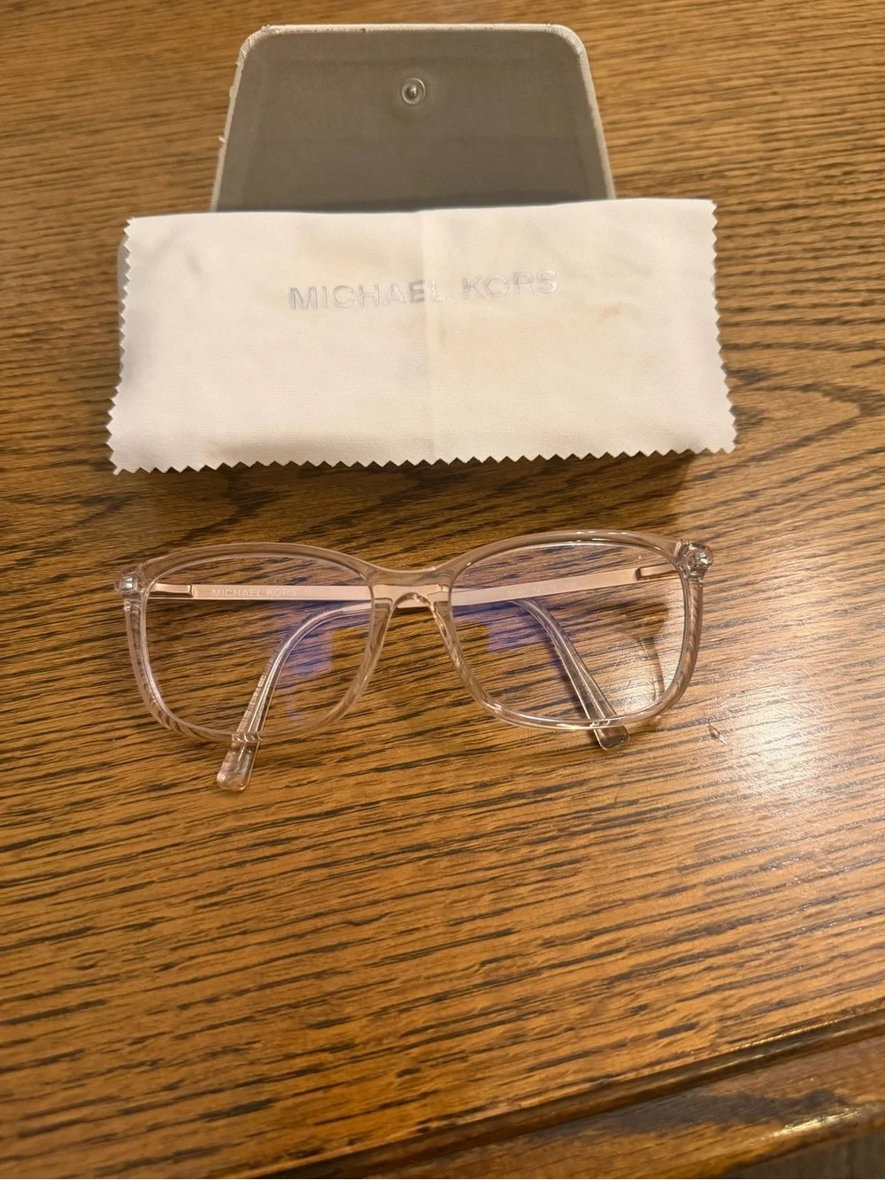 Michael Kors Vivianna Translucent Blush Pink Square Optical Glasses